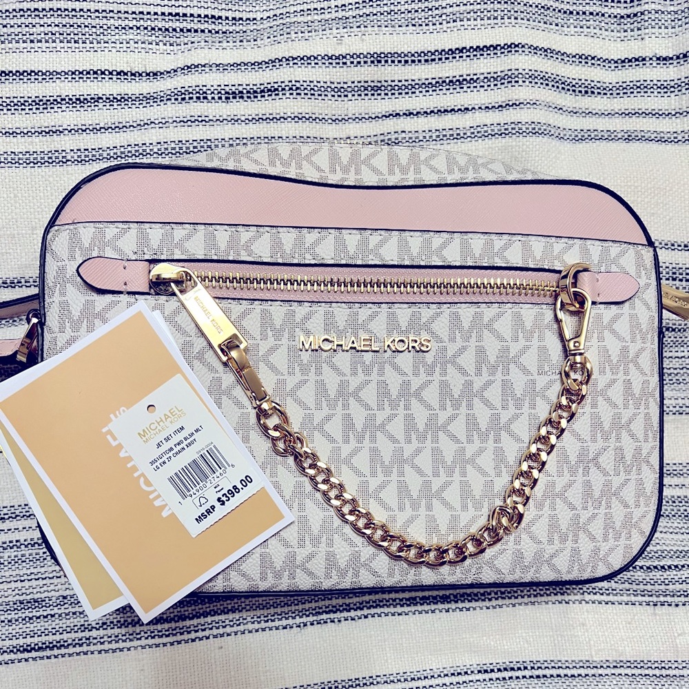 Michael Kors Powder Blush (pink) and white Crossbody